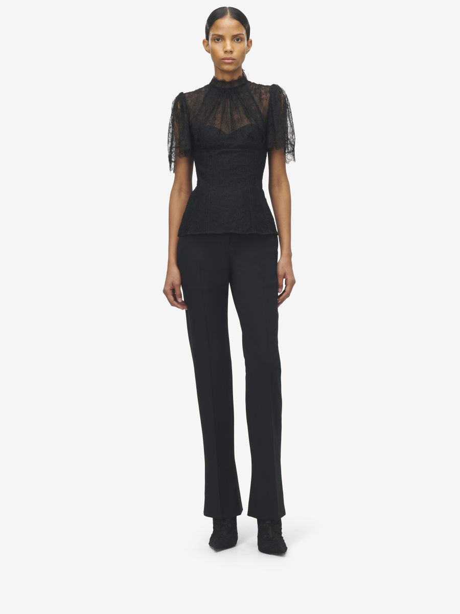 ALEXANDER MCQUEEN - Wool Gabardine Tailored Trousers - Item 843646QJAFK1000